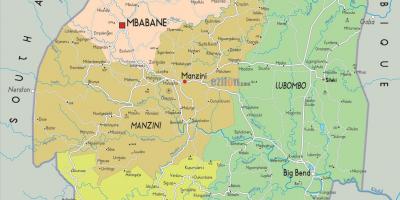 Kort over manzini Swaziland