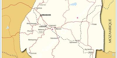 Kort over nhlangano Swaziland